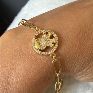 Gold and Mini Crystals Boy Bracelet - Women's Jewelry